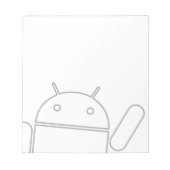 手を振るAndroidのメモ帳 ノートパッド (正面)