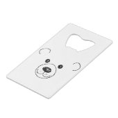 手を描いたとても可愛いクマの最も可愛いクマのアート クレジットカード栓抜き (正面アングル)