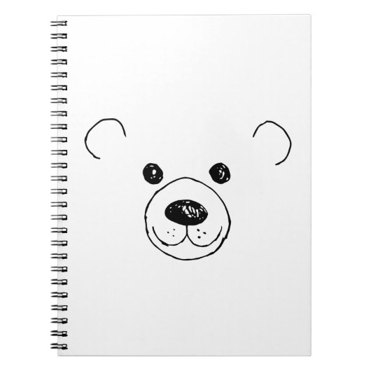 手を描いたとても可愛いクマの最も可愛いクマのアート ノートブック (正面)