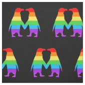 手を握っている虹のペンギン ファブリック (見本)