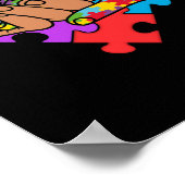 手を握りカラフル続ける世界自閉症意識 ポスター (角)