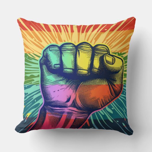 手を握り締めた クッション (正面)