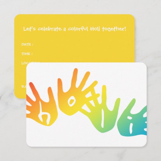 手を握り締める 招待状 (正面/裏面)