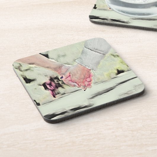 手を握ること コースター (左側)