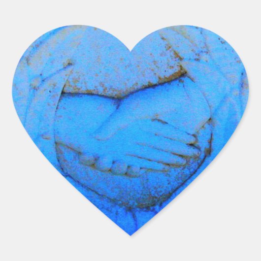 手を握ること ハートシール (正面)