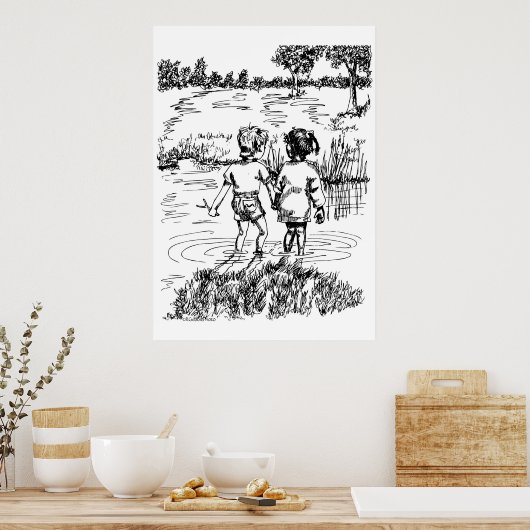 手を握ること ポスター (キッチン)