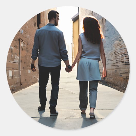 手を握ること |恋に落ちる ラウンドシール (正面)