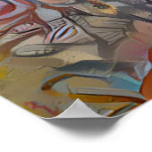 手を握ること |抽象芸術カラフルラブ ポスター (角)