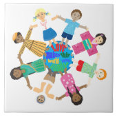 手を握る世界の子供たち タイル (正面)