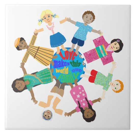 手を握る世界の子供たち タイル (正面)