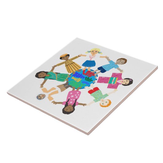 手を握る世界の子供たち タイル (側面)