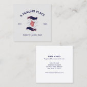 手を握る人間のハート スクエア名刺 (正面/裏面)