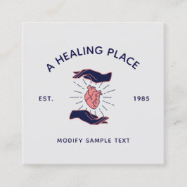 手を握る人間のハート スクエア名刺