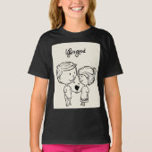 手を握る甘い女の子 Tシャツ (正面)