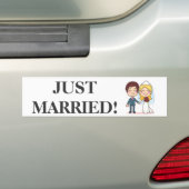 手を握る結婚したなカップル バンパーステッカー (車上)