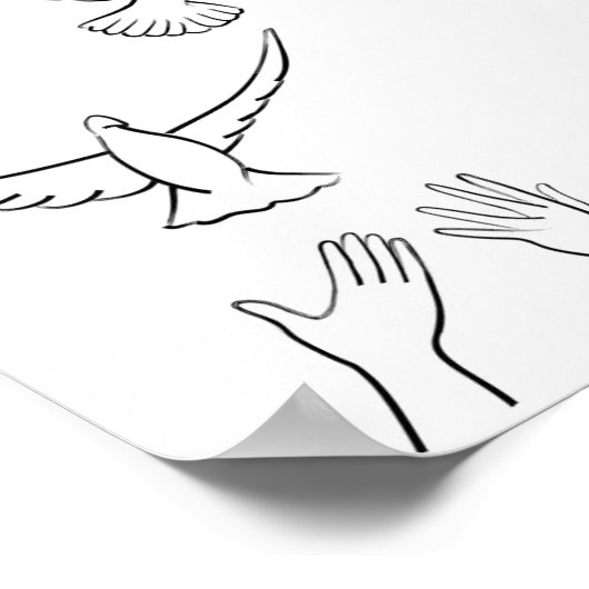 手を放す鳩 ポスター (角)