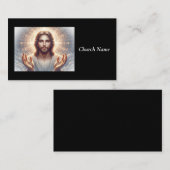 手を歓迎して微笑むイエス 名刺 (正面/裏面)