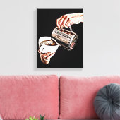 手を注いでコーヒーデジタルアート絵画を キャンバスプリント (インサイチュ (リビング))