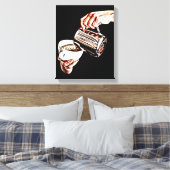 手を注いでコーヒーデジタルアート絵画を キャンバスプリント (インサイチュ (寝室))