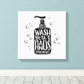 手を洗いなさい キャンバスプリント (インサイチュ (ウッドフロア))