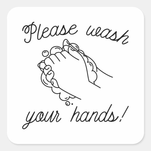 手を洗いなさい スクエアシール (正面)