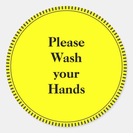 手を洗いなさい ラウンドシール (正面)