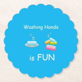 手を洗うのはおもしろいウイルスの生殖安全キッズ ラウンドペーパーコースター