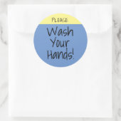 手を洗うカスタム文字 ラウンドシール (バッグ)