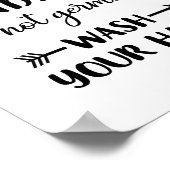 手を洗うサイン – バスルームのアートポスター ポスター (角)