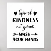 手を洗うサイン – バスルームのアートポスター ポスター (正面)