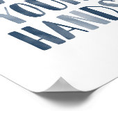 手を洗うネイビーブルーキッズバスルームのポスター ポスター (角)