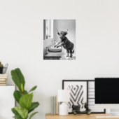 手を洗うハイランドカウバスルーム ポスター (ホームオフィス)