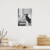 手を洗うハイランドカウバスルーム ポスター (キッチン)