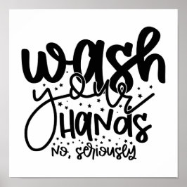 手を洗うバスルームのユーモア壁アートポスター ポスター