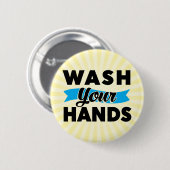 手を洗うボタン 缶バッジ (正面&裏面)