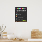 手を洗うポスター子供へ ポスター (キッチン)