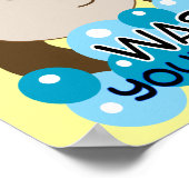 手を洗うモンキーバスルームプリント ポスター (角)