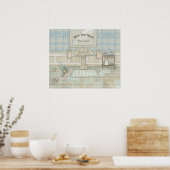 手を洗うヴィンテージシンクバスルームのデコールプリント ポスター (キッチン)