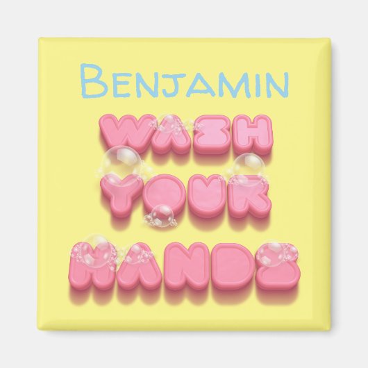 手を洗う衛生リマインダー マグネット (正面)