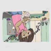 手を洗う ゴルフタオル (横)