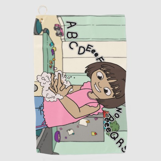 手を洗う ゴルフタオル (正面)