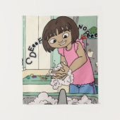 手を洗う タペストリー (正面)