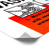 手を洗う ポスター (角)