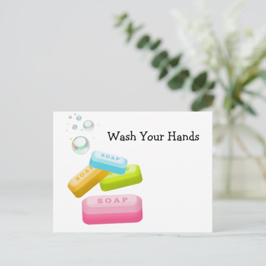 手を洗う ポストカード (スタンド正面)