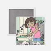 手を洗う マグネット (正面/裏面)