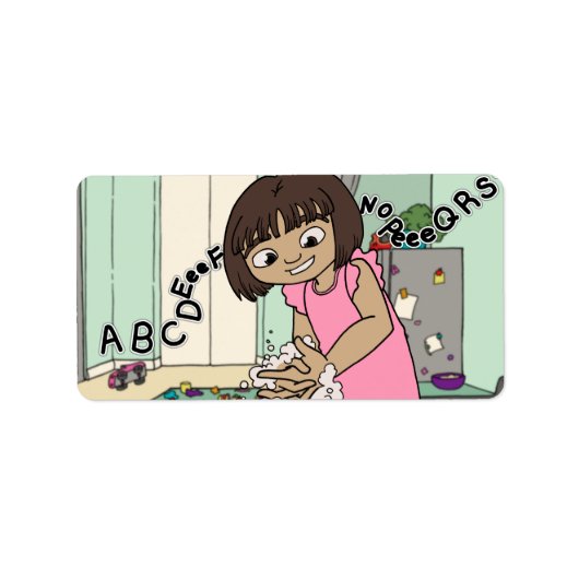 手を洗う ラベル (正面)