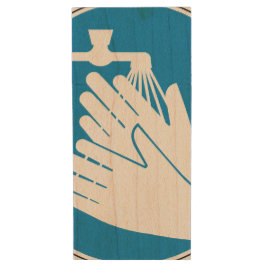 手を洗う（健康と安全） （衛生） ウッドUSBフラッシュドライブ