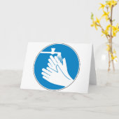 手を洗う（健康と安全） （衛生） カード (黄色い花)