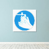 手を洗う（健康と安全） （衛生） キャンバスプリント (インサイチュ (ウッドフロア))