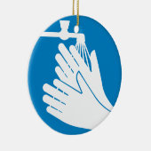 手を洗う（健康と安全） （衛生） セラミックオーナメント (右)